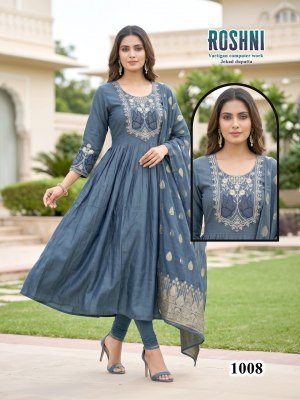 ROSHNI Designer 3 Piece Suit Set Heavy Dupatta readymade suit catalogs