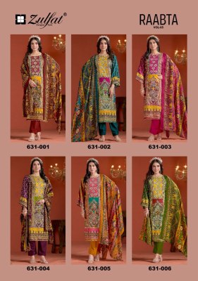 Raabta vol 5 by Zulfat Pure Jam Cotton Exclusive dress material collection with low rate dress material catalogs