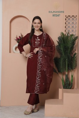 Raashi by Rajnandini traditional kurta bottom and dupatta set at low rate readymade suit catalogs