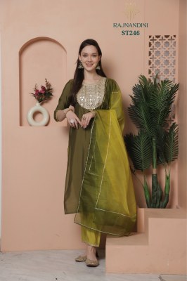 Raashi by Rajnandini traditional kurta bottom and dupatta set at low rate readymade suit catalogs