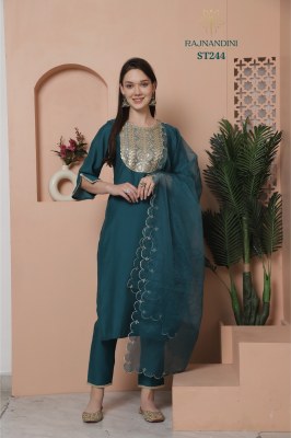 Raashi by Rajnandini traditional kurta bottom and dupatta set at low rate readymade suit catalogs