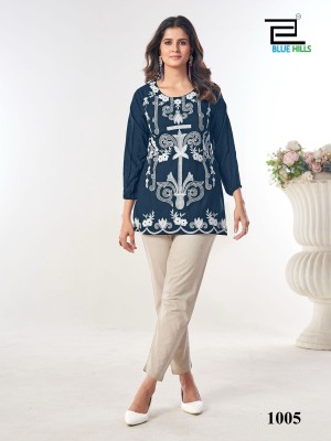 Rabbit by Blue hills 14 kg reyon embroidered western wear  top collection at affordable rate western wear catalogs