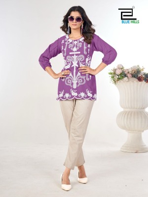 Rabbit by Blue hills 14 kg reyon embroidered western wear  top collection at affordable rate western wear catalogs