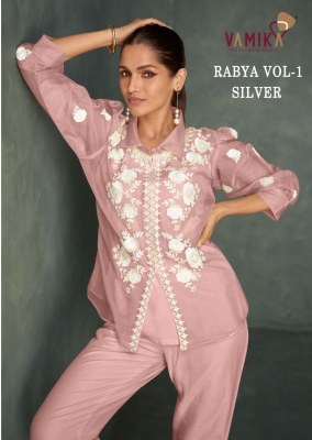 Rabya Vol 1 by Vamika heavy organza with white work co ord set at amaviexpo  Vamika nx