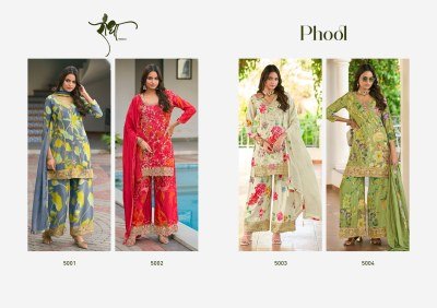 Radha Trendz Phool Heavy Premium Chinon Top with Embroidery  Digital Print And Embroidered Bottom  and Pure Chinon Printed Dupatta Wholesale kurtis catalogs