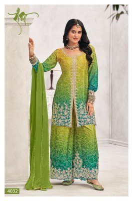 Radha Trendz Sundri Heavy Premium Chinon 3 Piece Suit with Handwork readymade suit catalogs