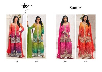 Radha Trendz Sundri Heavy Premium Chinon 3 Piece Suit with Handwork readymade suit catalogs