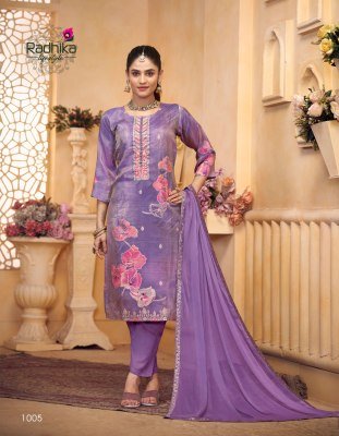 Radhika Life Style Aanchal Vol 1 Tissue Schimmer Silk Suit with Digital Jacquard Print And Heavy Santoon Pant Chiffon Jacquard Lace Dupatta Wholesale kurtis catalogs
