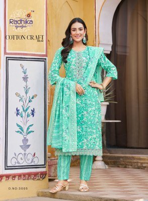 Radhika Life Style Cotton Craft Vol 3 Pure Cotton 60-60 Foil Print Suit readymade suit catalogs