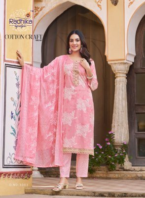Radhika Life Style Cotton Craft Vol 3 Pure Cotton 60-60 Foil Print Suit readymade suit catalogs