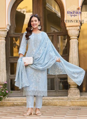 Radhika Life Style Cotton Craft Vol 3 Pure Cotton 60-60 Foil Print Suit readymade suit catalogs
