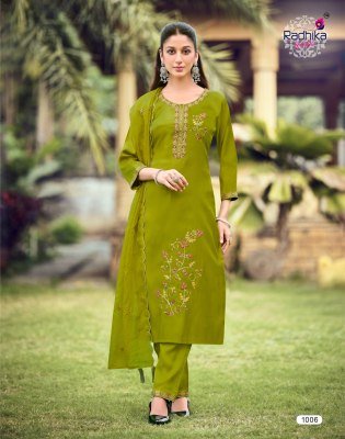 Radhika Life Style Ruby Vol. 1 Glass Roman Kurti Gown Plazo with Work Dupatta Fancy Palazzo suit catalogue