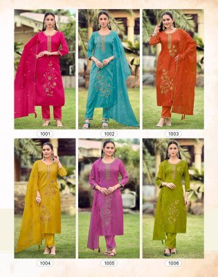 Radhika Life Style Ruby Vol. 1 Glass Roman Kurti Gown Plazo with Work Dupatta Fancy Palazzo suit catalogue
