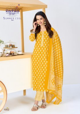 Radhika Life Style Summer Cool Vol. 1 Kurti Pant with Dupatta readymade suit catalogs
