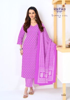 Radhika Life Style Summer Cool Vol. 1 Kurti Pant with Dupatta readymade suit catalogs