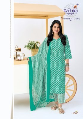 Radhika Life Style Summer Cool Vol. 1 Kurti Pant with Dupatta readymade suit catalogs