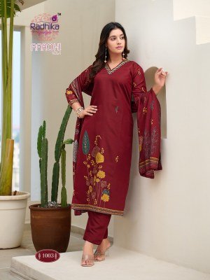 Radhika Lifestyle Aarohi Vol 1Modal Discharge Print Kurta Set with Pant And Dupatta Handcrafted Elegance Wholesale kurtis catalogs