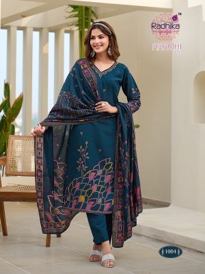 Radhika Lifestyle Aarohi Vol 1Modal Discharge Print Kurta Set with Pant And Dupatta Handcrafted Elegance Wholesale kurtis catalogs