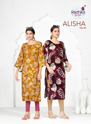 Radhika Lifestyle Alisha Vol-8 Liva Approved Rayon Printed Kurti wholesale catalogs