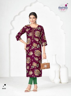 Radhika Lifestyle Alisha Vol-8 Liva Approved Rayon Printed Kurti kurtis catalogs