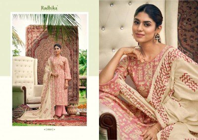 Azara Blossom 9 Unstitched Cotton Top with Lace Work  Full Embroidered Dupatta And Pure Rayon Bottom Wholesale dress material catalogs