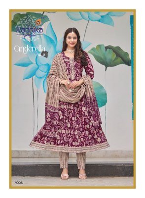 Radhika Lifestyle Cinderella Vol 1 Designer Anarkali Suit Top Heavy Pure Cotton with Embroidery, Pant And Dupatta Wholesale kurtis catalogs