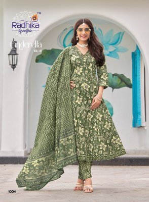 Radhika Lifestyle Cinderella Vol 1 Designer Anarkali Suit Top Heavy Pure Cotton with Embroidery, Pant And Dupatta Wholesale kurtis catalogs