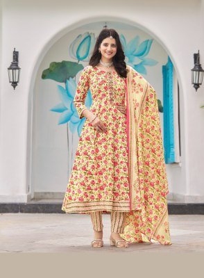 Radhika Lifestyle Cinderella Vol 1 Designer Anarkali Suit Top Heavy Pure Cotton with Embroidery, Pant And Dupatta Wholesale kurtis catalogs