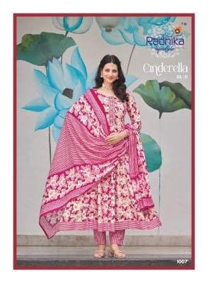 Radhika Lifestyle Cinderella Vol 1 Designer Anarkali Suit Top Heavy Pure Cotton with Embroidery, Pant And Dupatta Wholesale kurtis catalogs