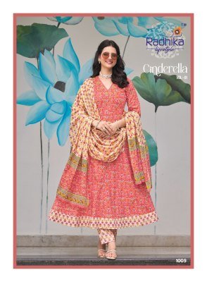 Radhika Lifestyle Cinderella Vol 1 Designer Anarkali Suit Top Heavy Pure Cotton with Embroidery, Pant And Dupatta Wholesale kurtis catalogs
