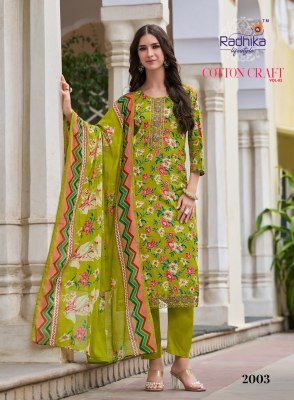 Radhika Lifestyle Cotton Craft Vol 2  Pure Cotton Foil Print with Embroidery Work  Mul Mul Cotton Print Dupatta  Wholesale kurtis catalogs
