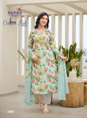 Radhika Lifestyle Cotton Fab Vol 6 Embroidered Cotton Print Suit Set Top  Bottom And Dupatta Wholesale kurtis catalogs