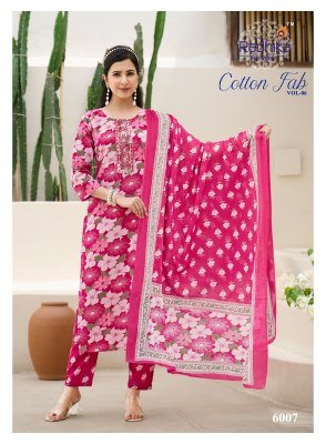 Radhika Lifestyle Cotton Fab Vol 6 Embroidered Cotton Print Suit Set Top  Bottom And Dupatta Wholesale kurtis catalogs