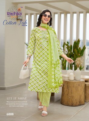 Radhika Lifestyle Cotton Fab Vol 6 Embroidered Cotton Print Suit Set Top  Bottom And Dupatta Wholesale kurtis catalogs