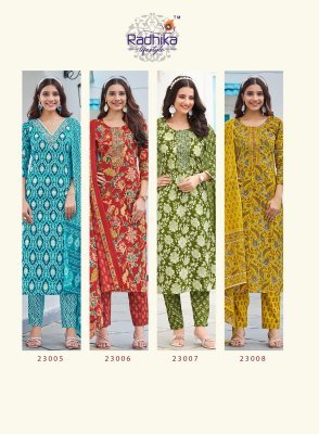 Radhika Lifestyle Cotton Kudi Vol 22 Elegant Printed Kurti Set with Embellished Pants And Dupatta Wholesale kurtis catalogs