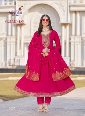 Radhika Lifestyle Gulmohar Vol 6 Roman Silk Anarkali Gown Set readymade suit catalogs