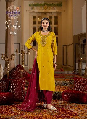 Radhika Lifestyle Rahii Vol 1 Rangeela Silk Embroidered Suit with Muslin Jacquard Dupatta for Wholesale kurti pant with dupatta Catalogs