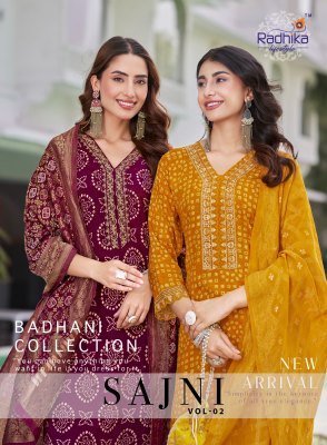 Radhika Lifestyle Sajni Vol 2 Embroidered Reyon Kurti Pant Set with Banarasi Jacquard Dupatta Wholesale  Radhika Lifestyle