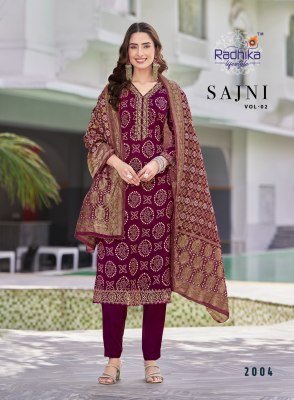 Radhika Lifestyle Sajni Vol 2 Embroidered Reyon Kurti Pant Set with Banarasi Jacquard Dupatta Wholesale  kurtis catalogs