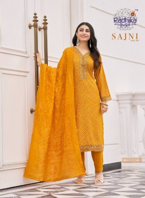 Radhika Lifestyle Sajni Vol 4 Rayon Print Kurti Pant with Banarasi Jacquard Dupatta And Embroidery Work Wholesale kurti pant with dupatta Catalogs