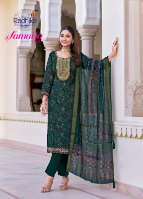 Radhika Lifestyle Samaira Vol 1 Kurti Pant And Dupatta Foil Print With Embroidery Work  Organza Print Dupatta Wholesale kurtis catalogs
