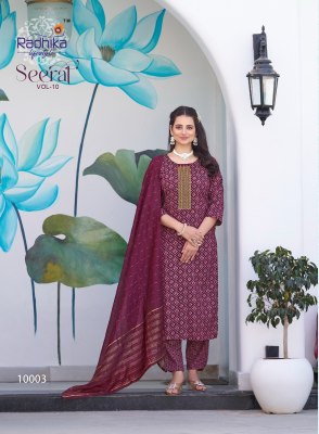 Radhika Lifestyle Seerat Vol 10 Kurti Pant Dupatta Collection wholesale Sale  readymade suit catalogs