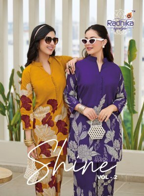 Radhika Lifestyle Shine Vol 2 Cord Set  Pure Cotton Plazo Suit Wholesale  Radhika Lifestyle