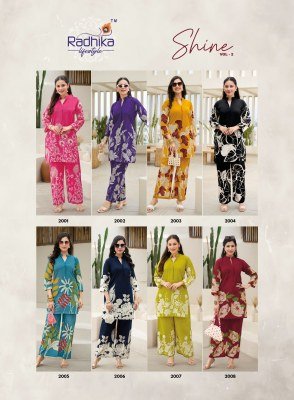 Radhika Lifestyle Shine Vol 2 Cord Set  Pure Cotton Plazo Suit Wholesale  co ord set catalogs