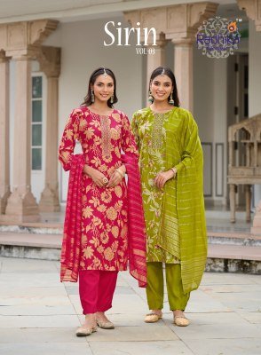 Radhika Lifestyle Sirin Vol 3 Kurti Catalogs Vertican Foil Print Top And Pant with Embroidery Work and Dupatta Wholesale Radhika Lifestyle