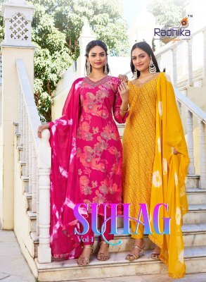 Radhika Lifestyle Suhag Vol 1 Berlin Work Suits with Nazmeen Dupatta 