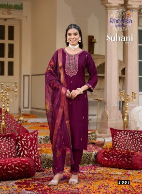 Radhika Lifestyle Suhani Vol 2 Kurti Pant with Dupatta Vertican Silk Organza Digital Print And Embroidery Work Wholesale kurti pant with dupatta Catalogs