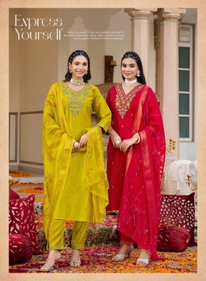 Radhika Lifestyle Suhani Vol 2 Kurti Pant with Dupatta Vertican Silk Organza Digital Print And Embroidery Work Wholesale kurti pant with dupatta Catalogs