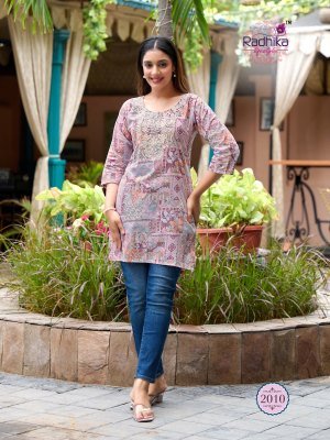 Radhika Lifestyle Summer Shine Vol 2 Pure Heavy Cotton Short Top with Lucknowi Embroidery Wholesale kurtis catalogs