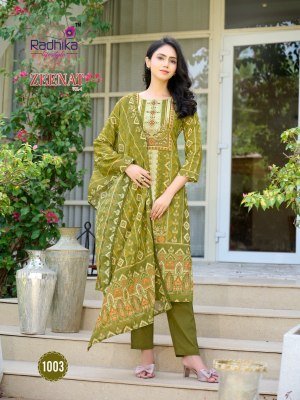 Radhika Lifestyle Zeenat Vol 1 Heavy Pure Cotton Digital Print Suit Set with Hand Work Top, Pant And Dupatta Wholesale kurtis catalogs